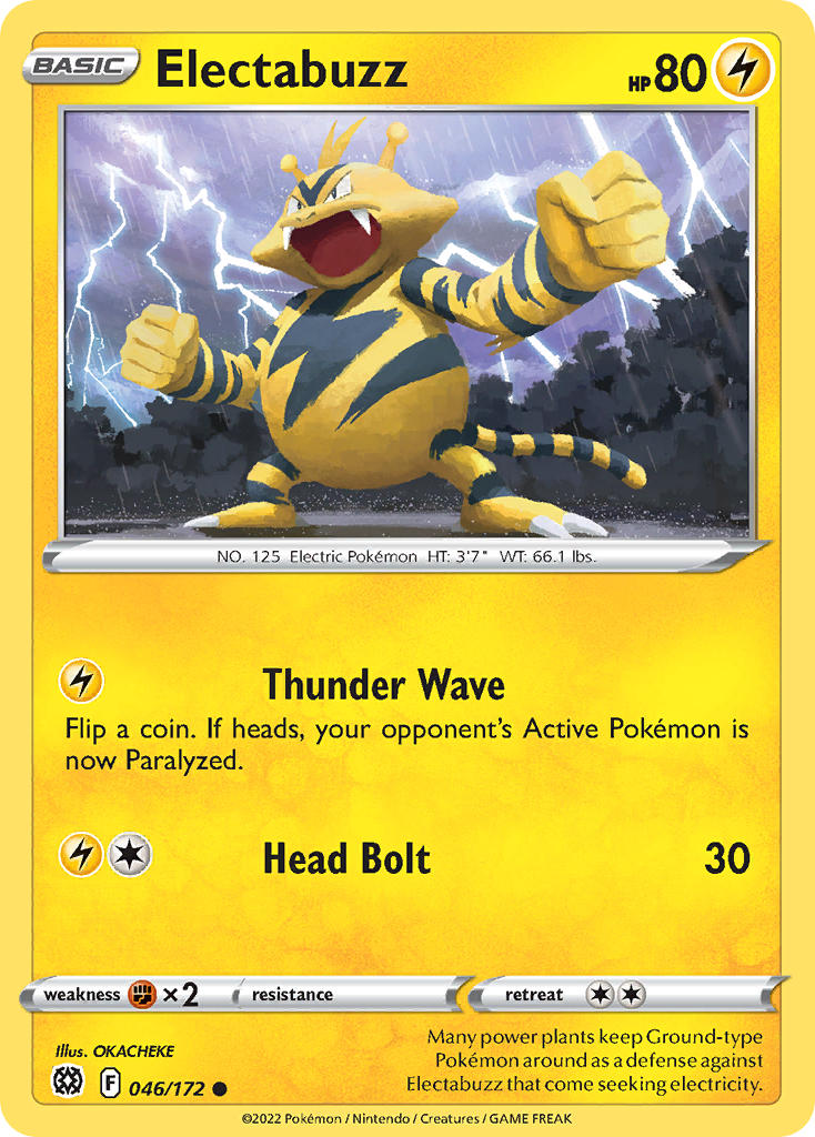 (046/172) Pokemon TCG Brilliant Stars Single: Electabuzz Common