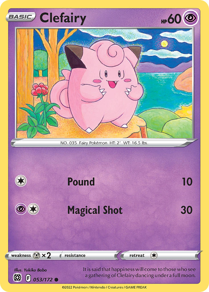 (053/172) Pokemon TCG Brilliant Stars Single: Clefairy Reverse Holo Common
