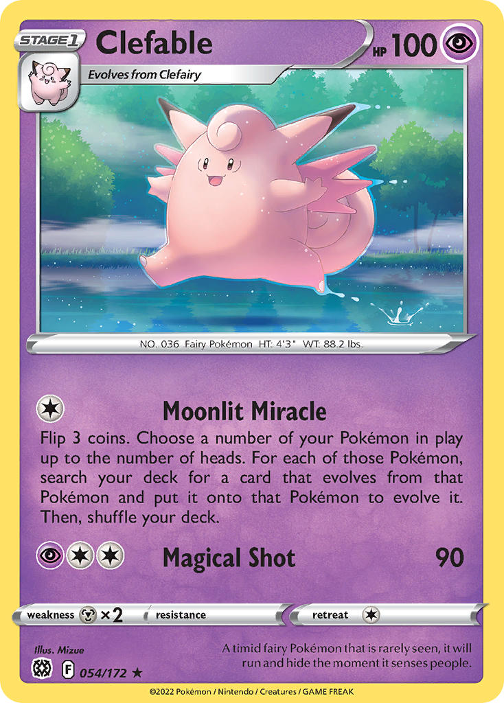 (054/172) Pokemon TCG Brilliant Stars Single: Clefable Reverse Holo Rare