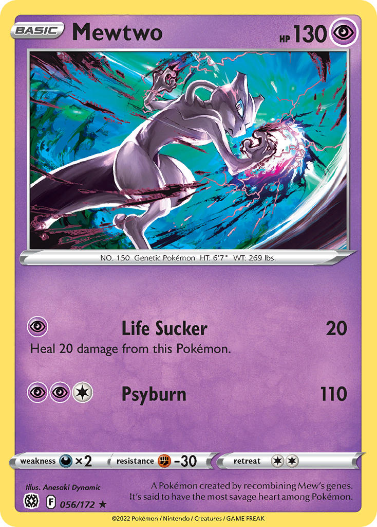 (056/172) Pokemon TCG Brilliant Stars Single: Mewtwo Rare