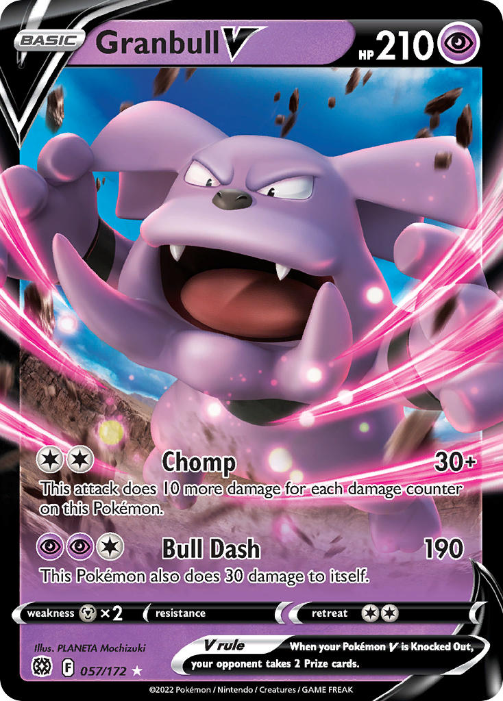 (057/172) Pokemon TCG Brilliant Stars Single: Granbull V Ultra Rare