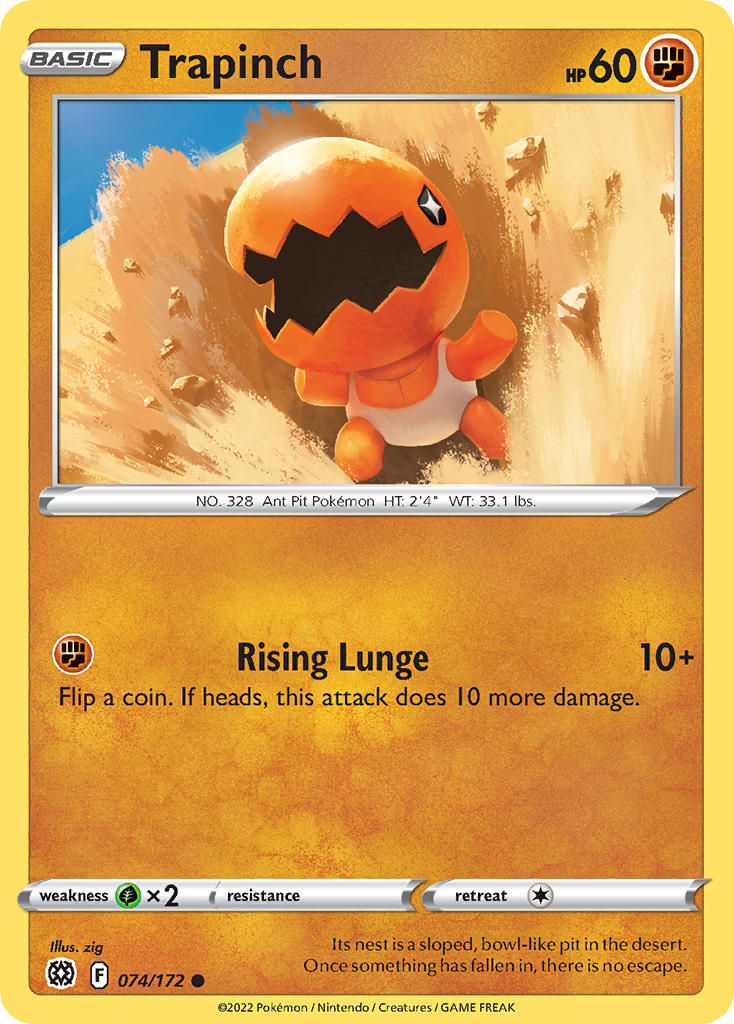 (074/172) Pokemon TCG Brilliant Stars Single: Trapinch Common
