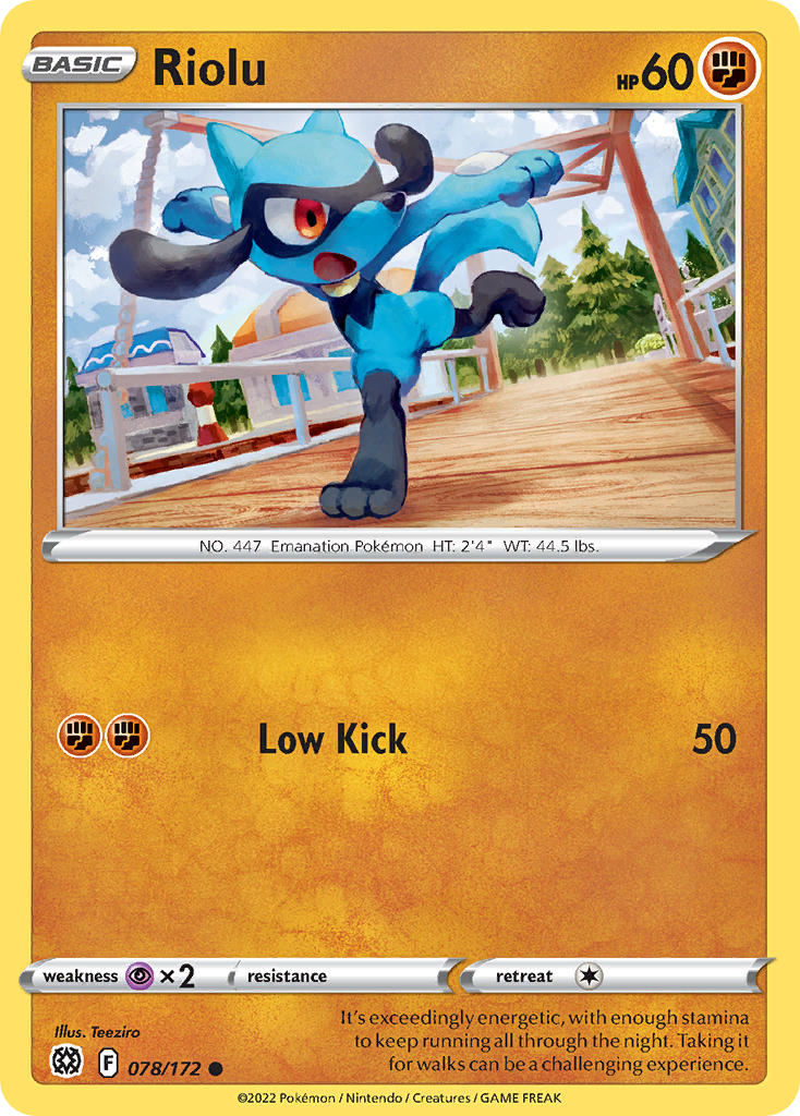 (078/172) Pokemon TCG Brilliant Stars Single: Riolu Common