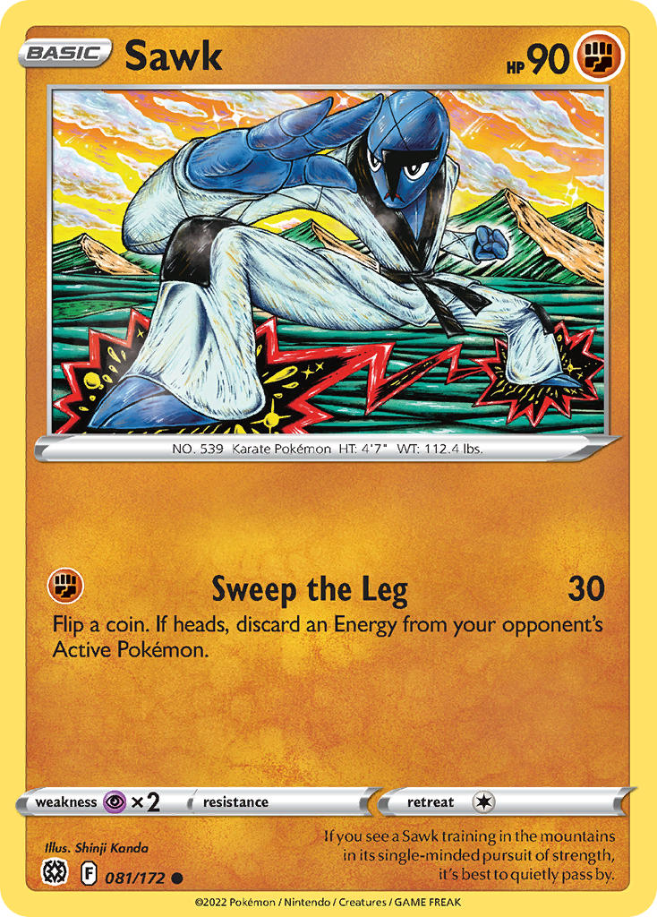(081/172) Pokemon TCG Brilliant Stars Single: Sawk Common