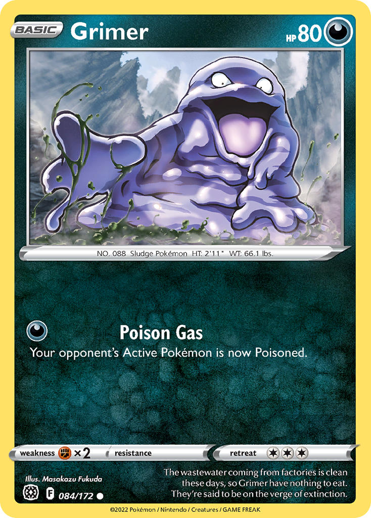 (084/172) Pokemon TCG Brilliant Stars Single: Grimer Reverse Holo Common