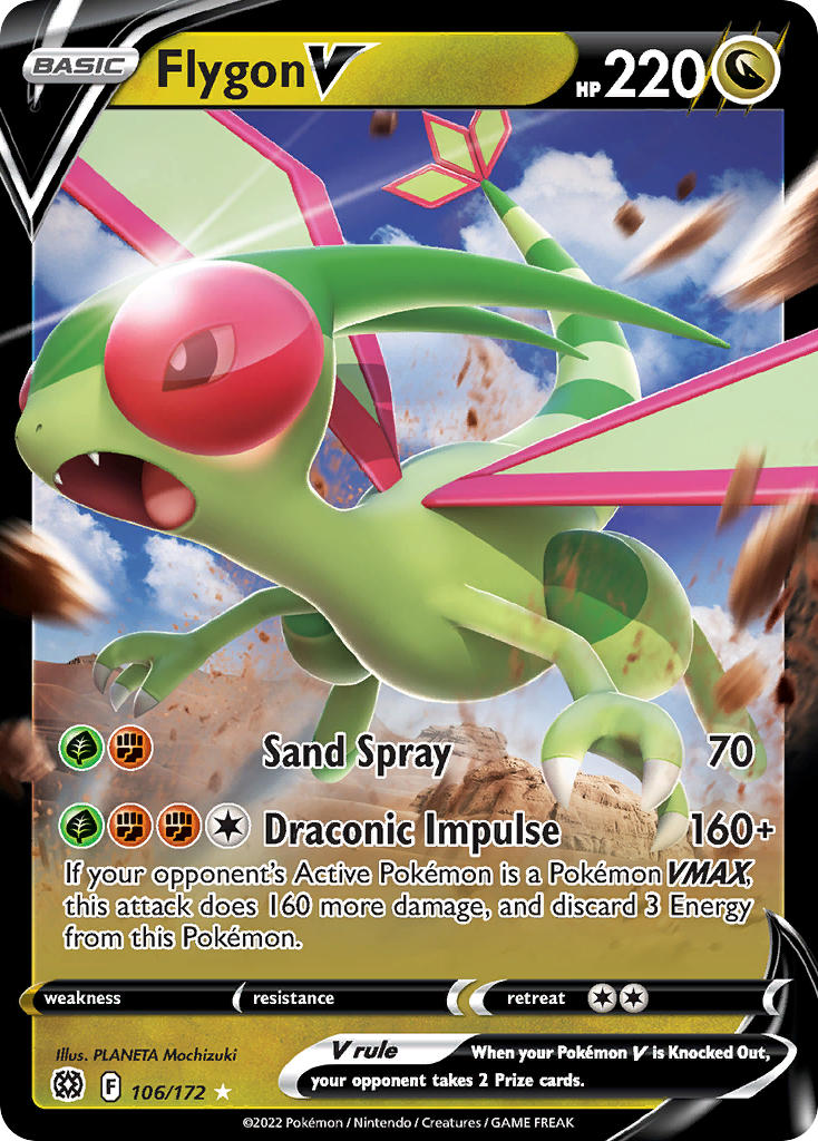 (106/172) Pokemon TCG Brilliant Stars Single: Flygon V Ultra Rare