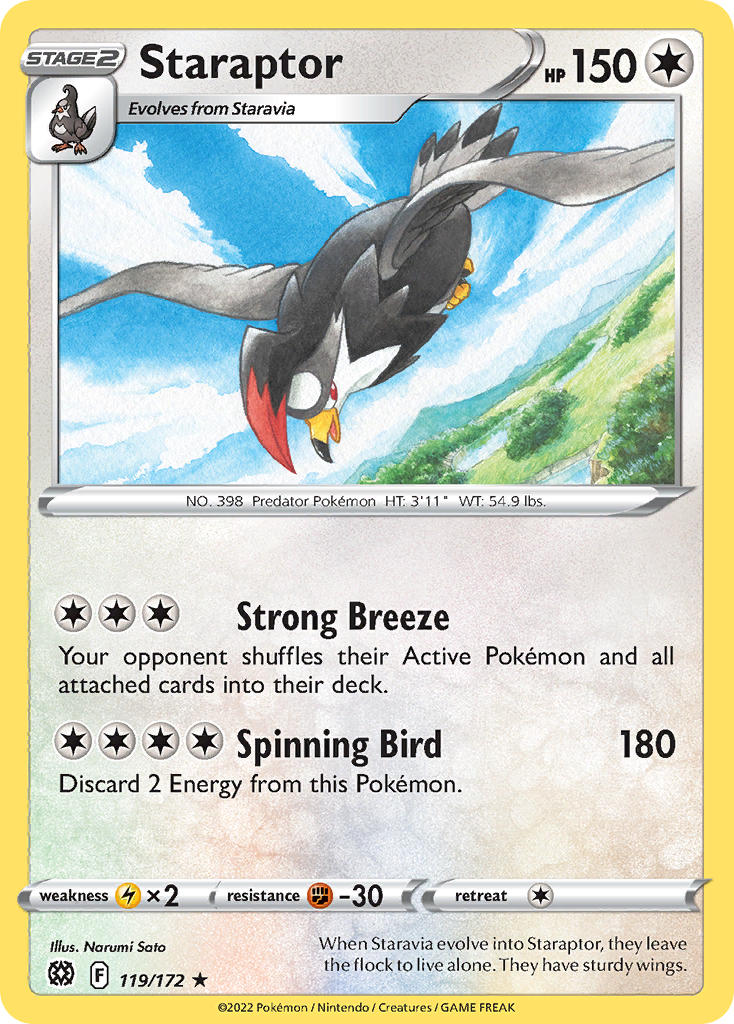 (119/172) Pokemon TCG Brilliant Stars Single: Staraptor Rare