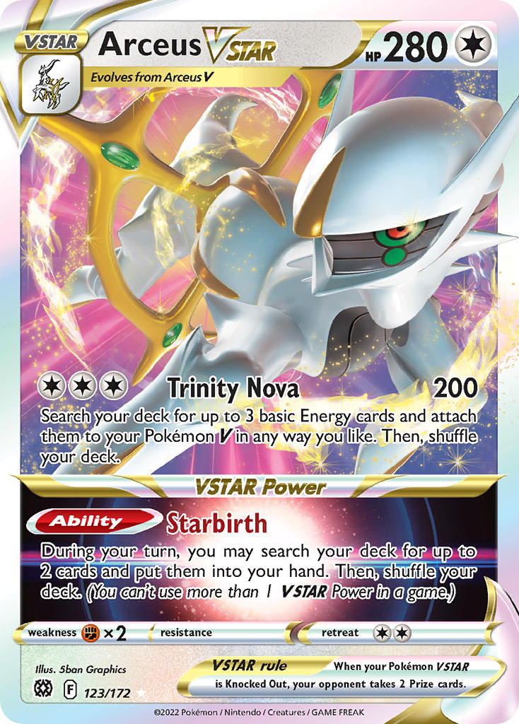 (123/172) Pokemon TCG Brilliant Stars Single: Arceus VSTAR Ultra Rare