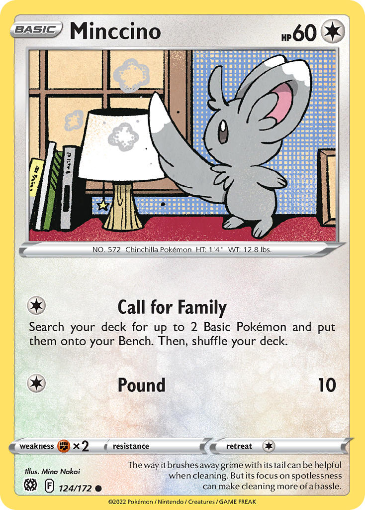 (124/172) Pokemon TCG Brilliant Stars Single: Minccino Common