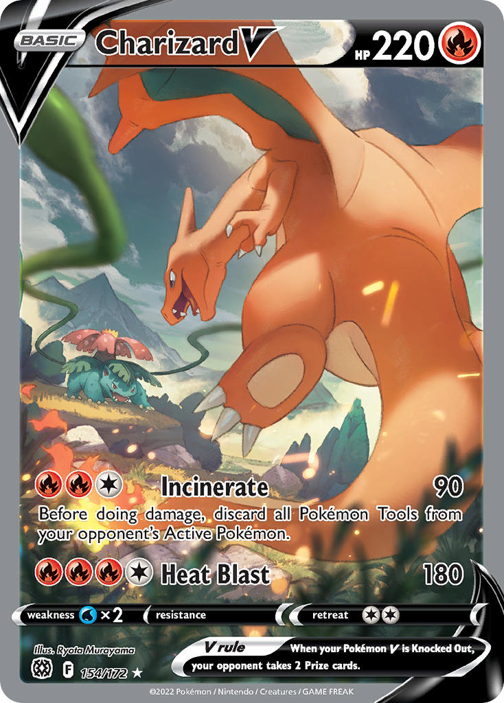 (154/172) Pokemon TCG Brilliant Stars Single: Charizard V Ultra Rare