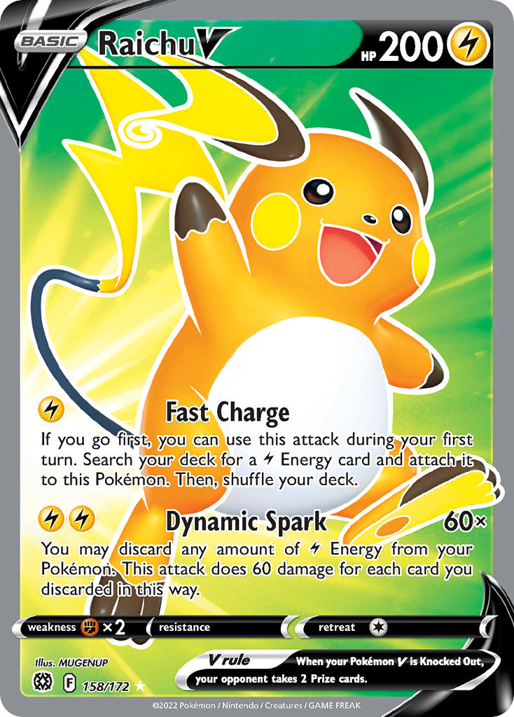 (158/172) Pokemon TCG Brilliant Stars Single: Raichu V Ultra Rare