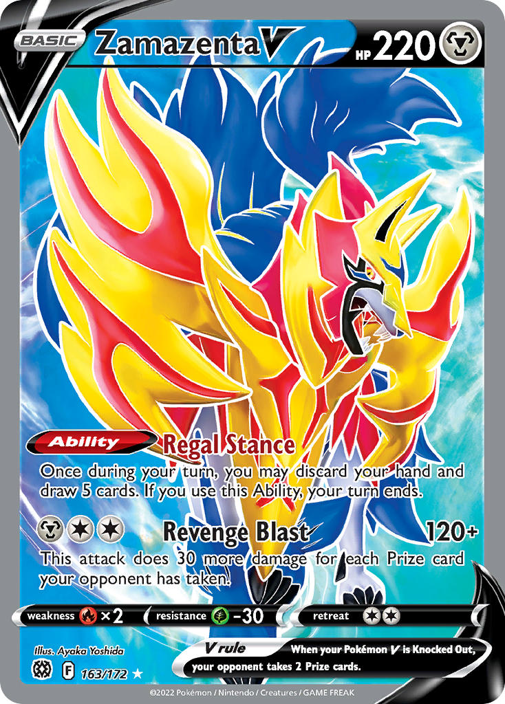 (163/172) Pokemon TCG Brilliant Stars Single: Zamazenta V Ultra Rare
