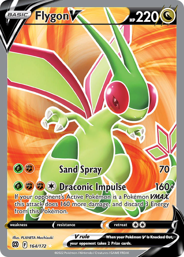 (164/172) Pokemon TCG Brilliant Stars Single: Flygon V Ultra Rare