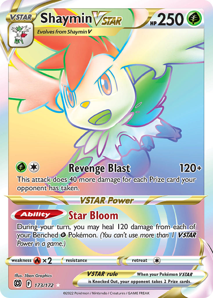 (173/172) Pokemon TCG Brilliant Stars Single: Shaymin VSTAR Secret Rare