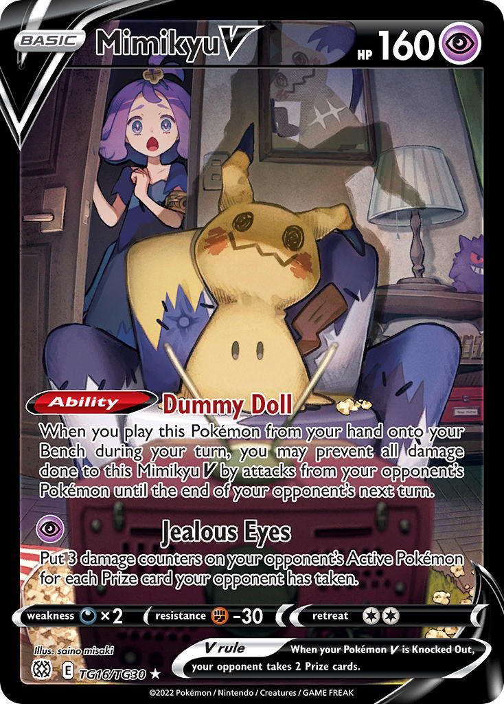 TG16/TG30) Pokemon TCG Brilliant Stars Single: Mimikyu V Ultra Rare Puca Puca Games TG16/TG30) Pokemon TCG Brilliant Stars Single: Mimikyu V Ultra Rare Puca Puca Games