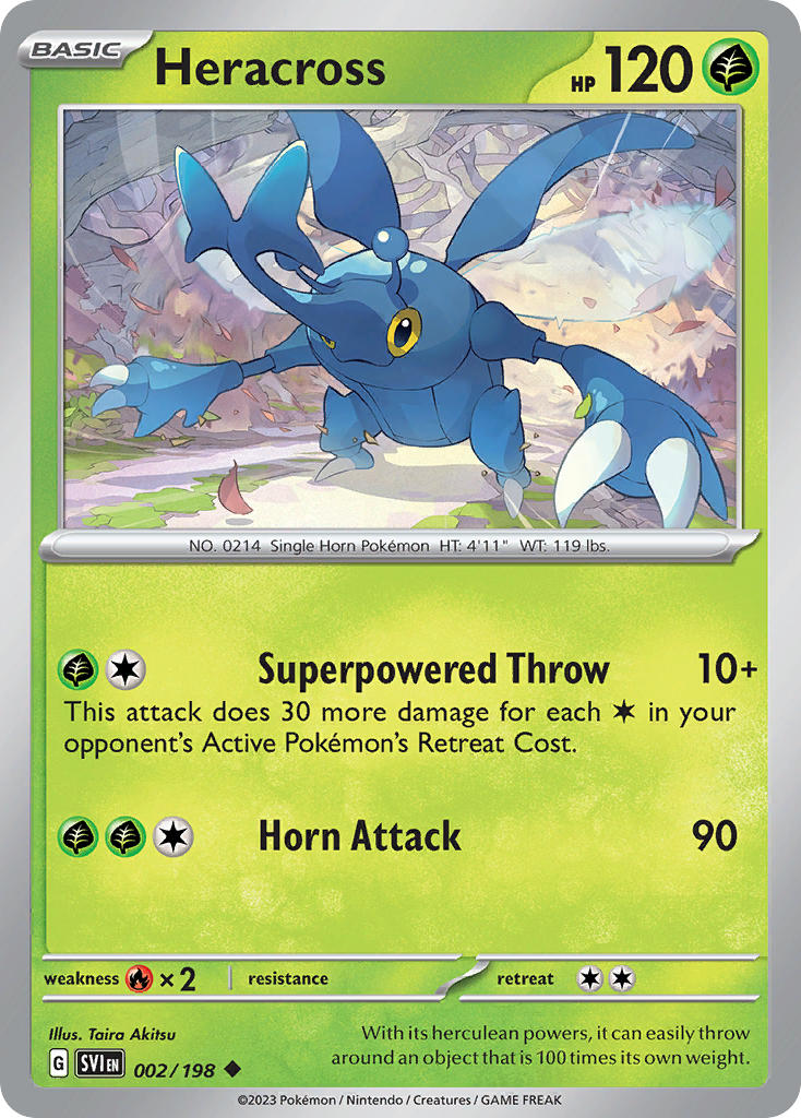 (002/198) Pokemon TCG Scarlet & Violet Single: Heracross Uncommon