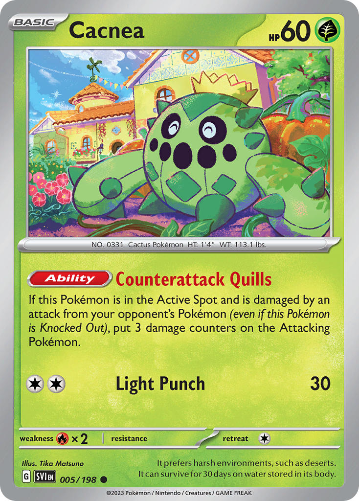 (005/198) Pokemon TCG Scarlet & Violet Single: Cacnea Common