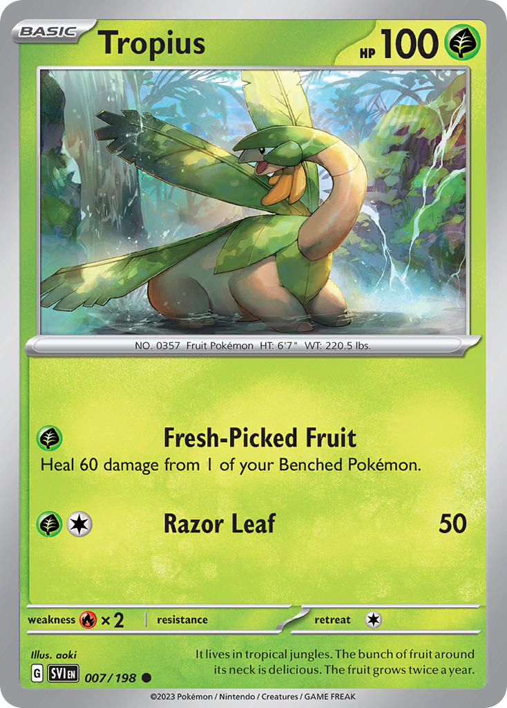 (007/198) Pokemon TCG Scarlet & Violet Single: Tropius Reverse Holo Common