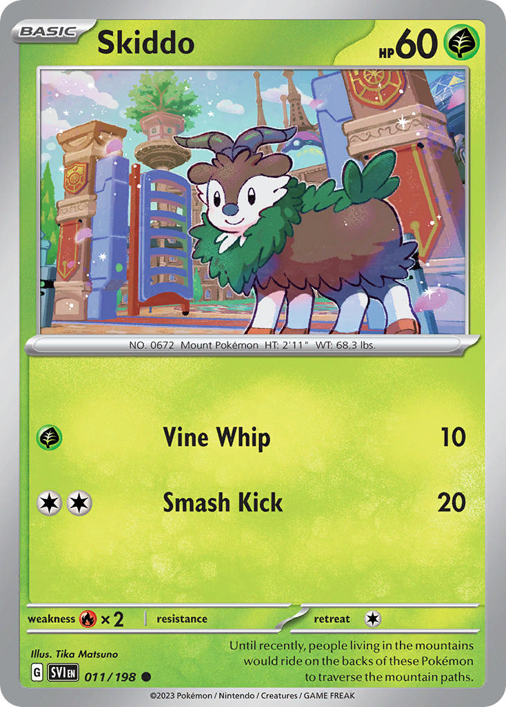 (011/198) Pokemon TCG Scarlet & Violet Single: Skiddo Reverse Holo Common