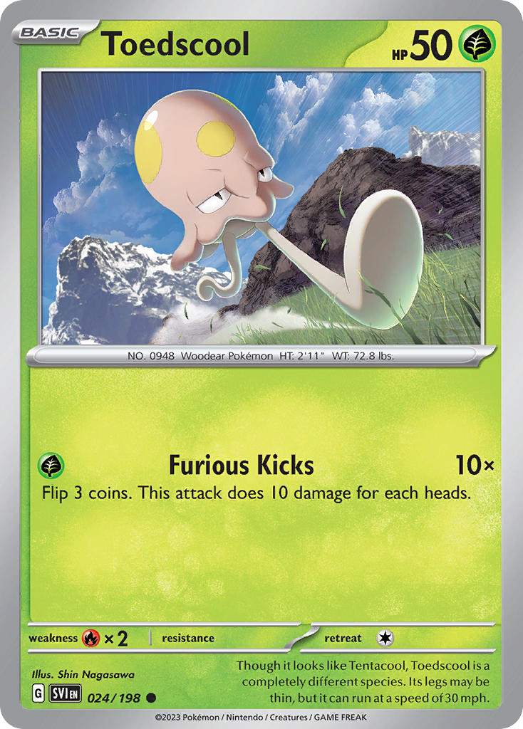 (024/198) Pokemon TCG Scarlet & Violet Single: Toedscool Reverse Holo Common