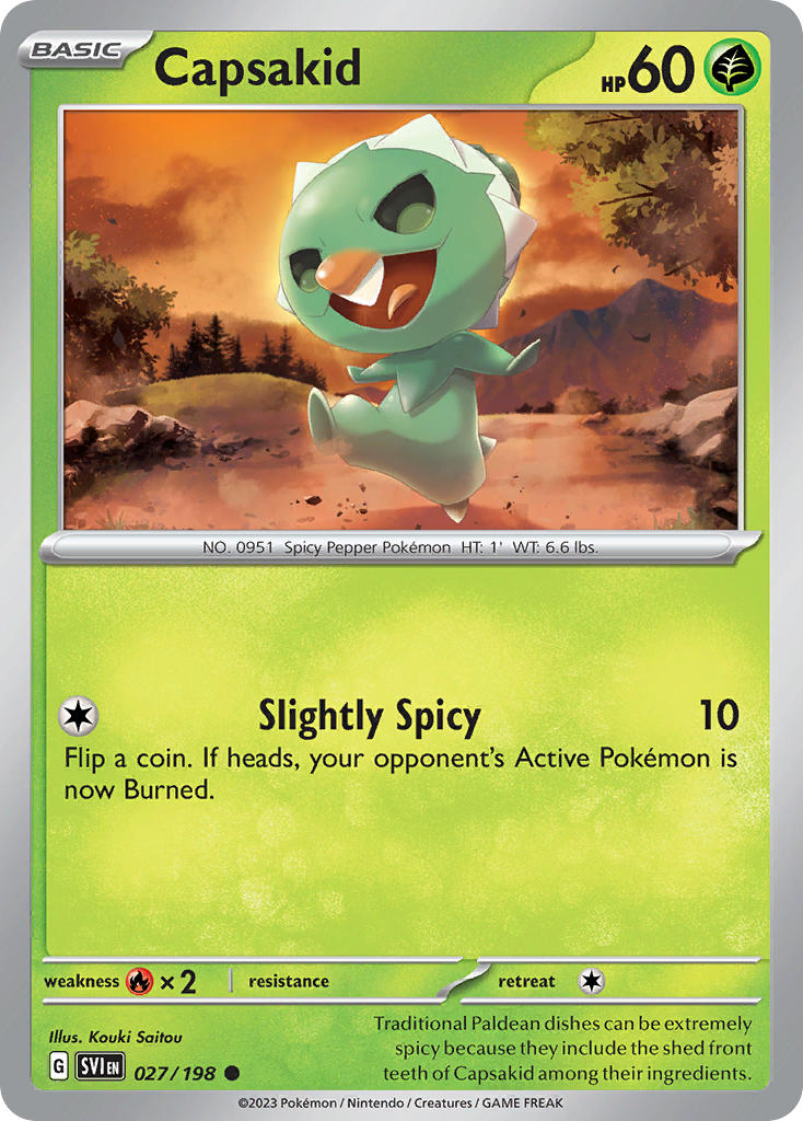 (027/198) Pokemon TCG Scarlet & Violet Single: Capsakid Reverse Holo Common