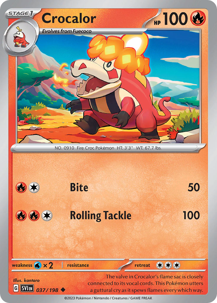 (037/198) Pokemon TCG Scarlet & Violet Single: Crocalor Uncommon