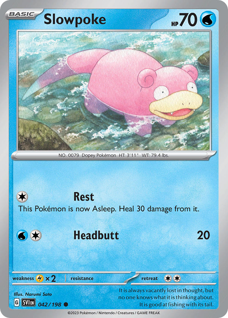 (042/198) Pokemon TCG Scarlet & Violet Single: Slowpoke Common