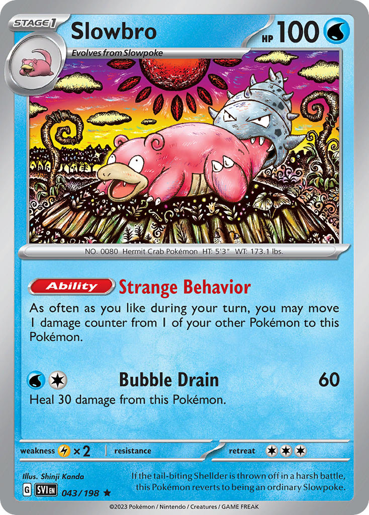 (043/198) Pokemon TCG Scarlet & Violet Single: Slowbro Reverse Holo Rare
