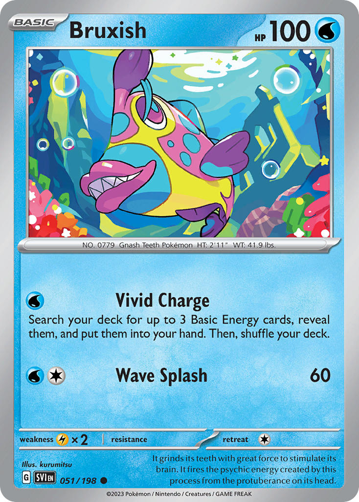 (051/198) Pokemon TCG Scarlet & Violet Single: Bruxish Reverse Holo Common
