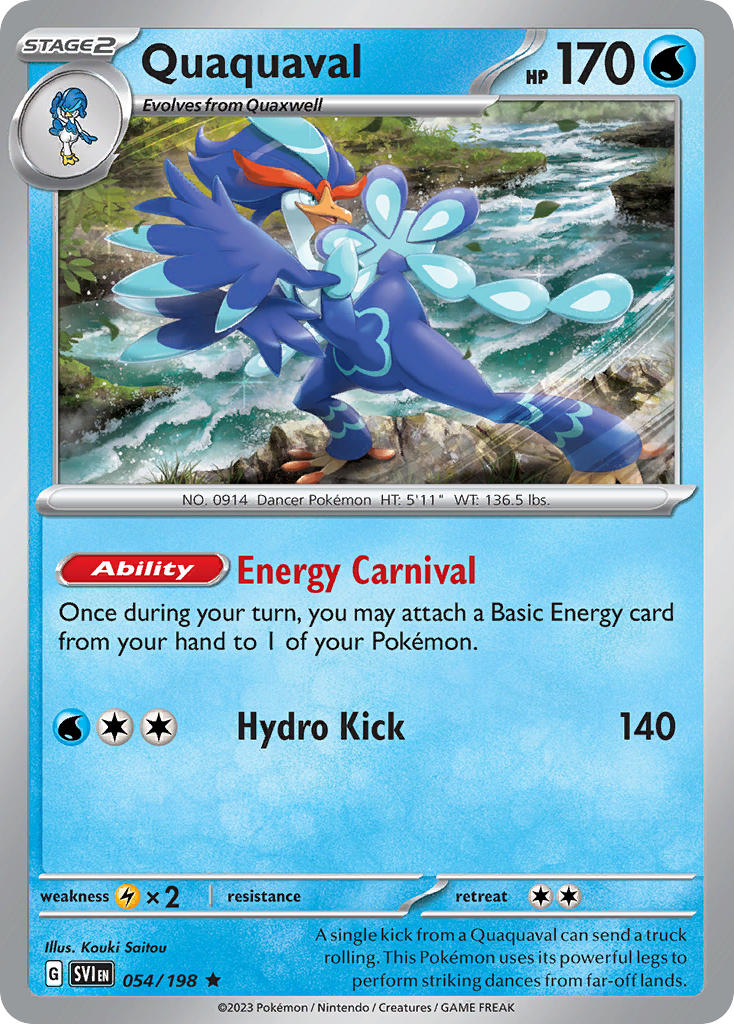 (054/198) Pokemon TCG Scarlet & Violet Single: Quaquaval Reverse Holo Rare