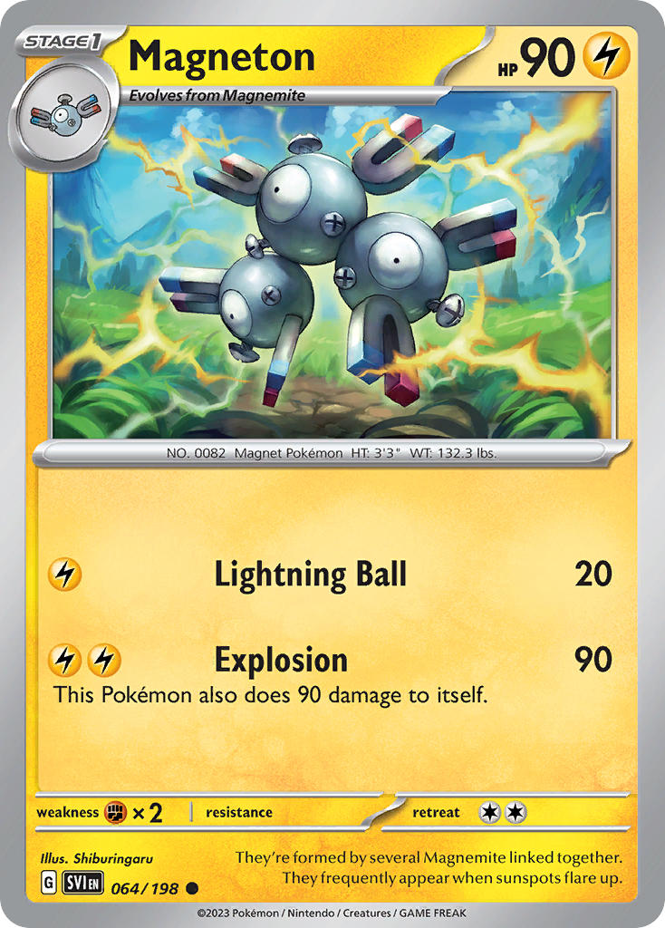 (064/198) Pokemon TCG Scarlet & Violet Single: Magneton Reverse Holo Common