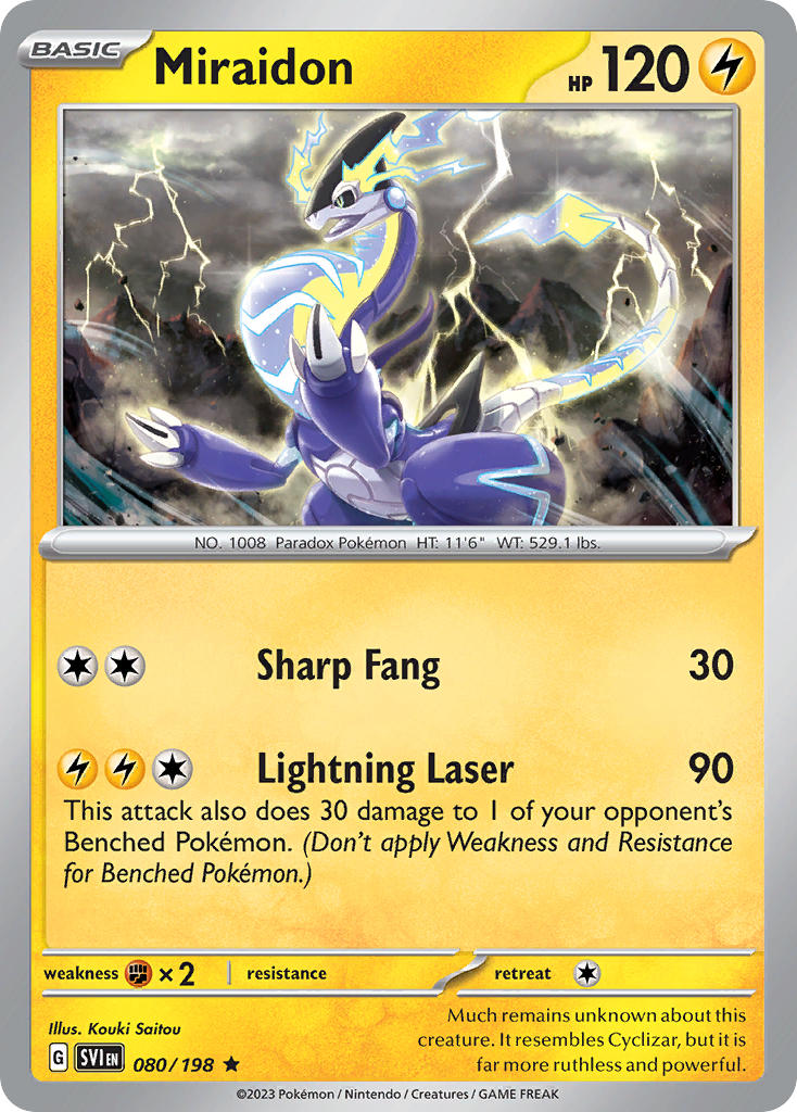 (080/198) Pokemon TCG Scarlet & Violet Single: Miraidon Reverse Holo Rare
