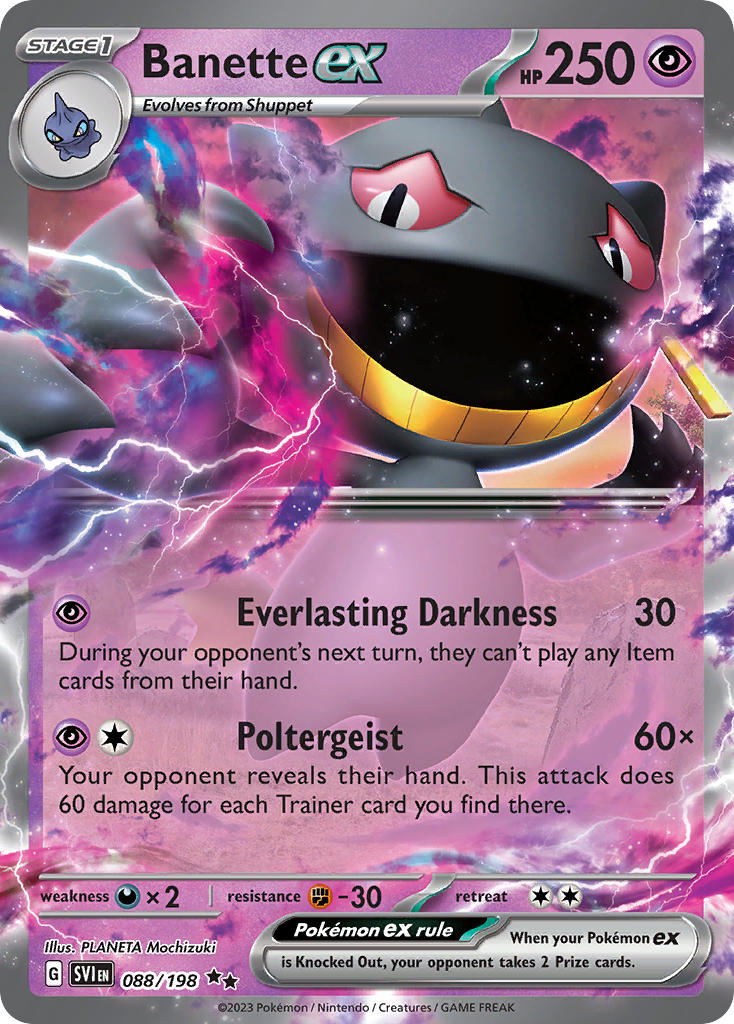 (088/198) Pokemon TCG Scarlet & Violet Single: Banette ex Double Rare