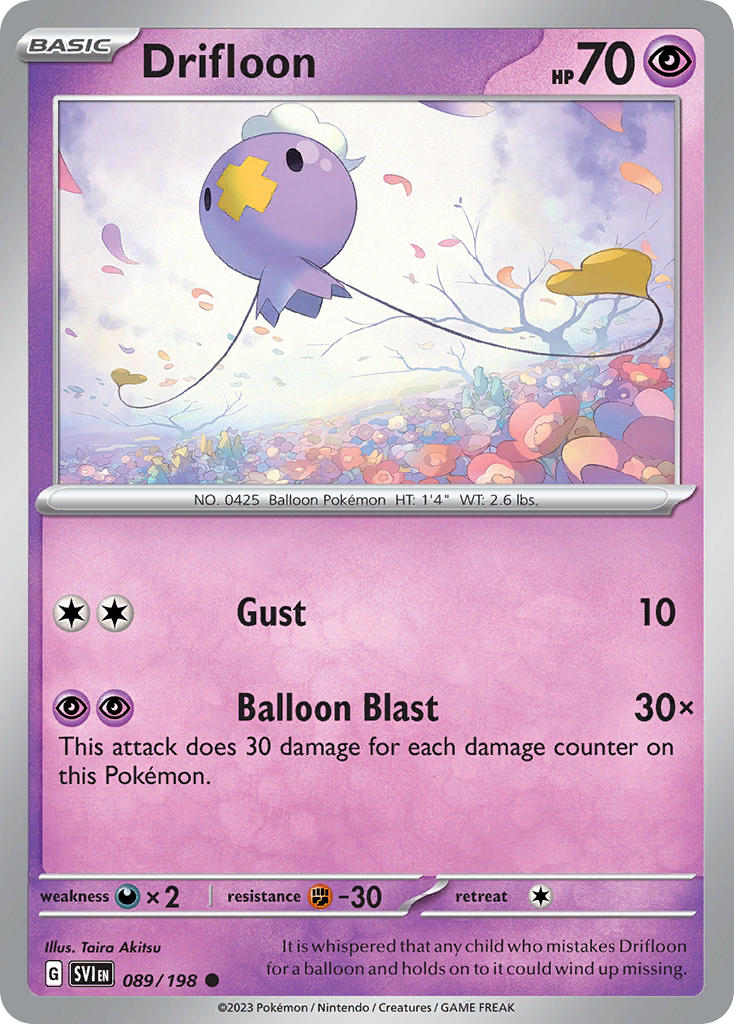 (089/198) Pokemon TCG Scarlet & Violet Single: Drifloon Common