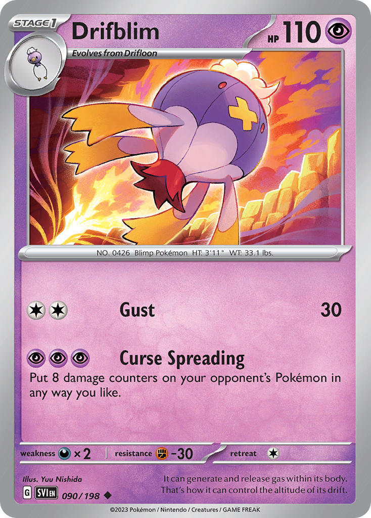 (090/198) Pokemon TCG Scarlet & Violet Single: Drifblim Uncommon