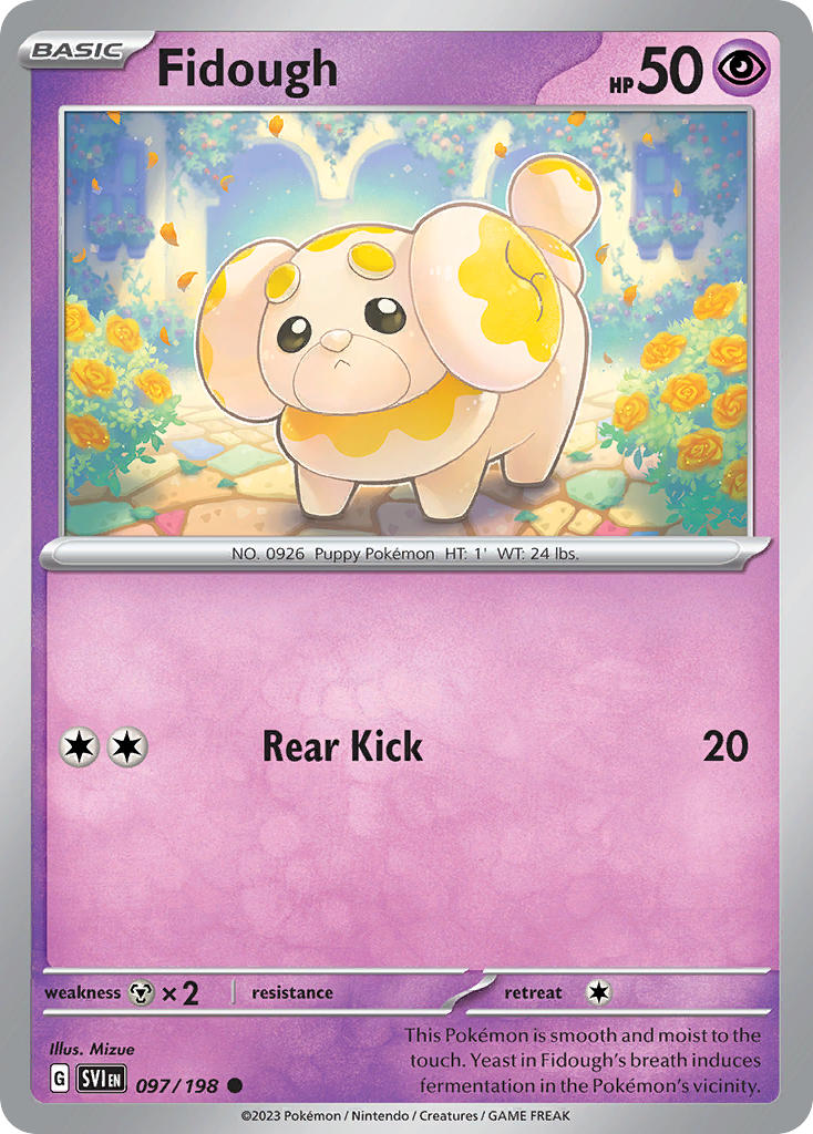(097/198) Pokemon TCG Scarlet & Violet Single: Fidough Reverse Holo Common