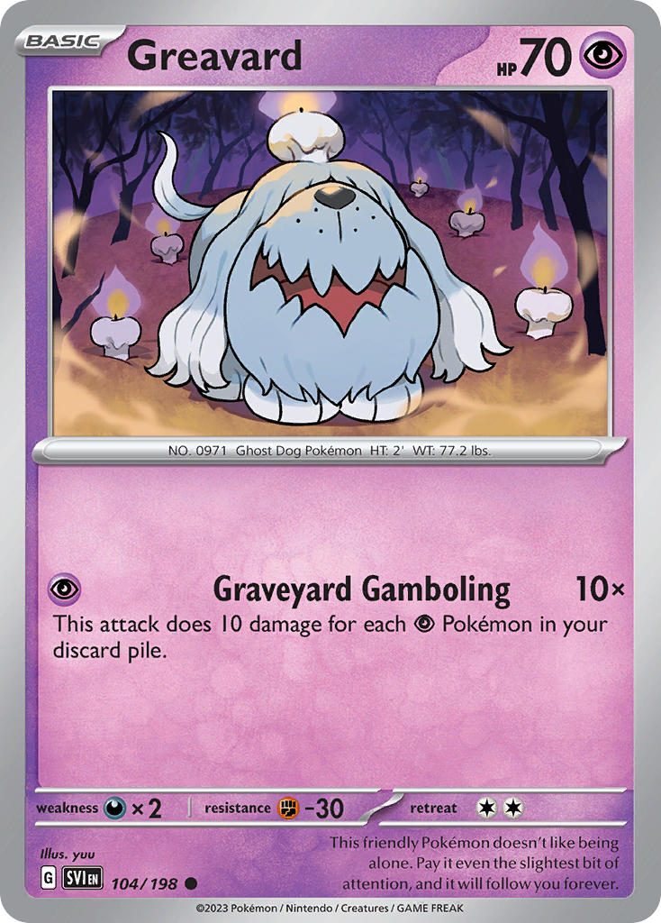 (104/198) Pokemon TCG Scarlet & Violet Single: Greavard Common