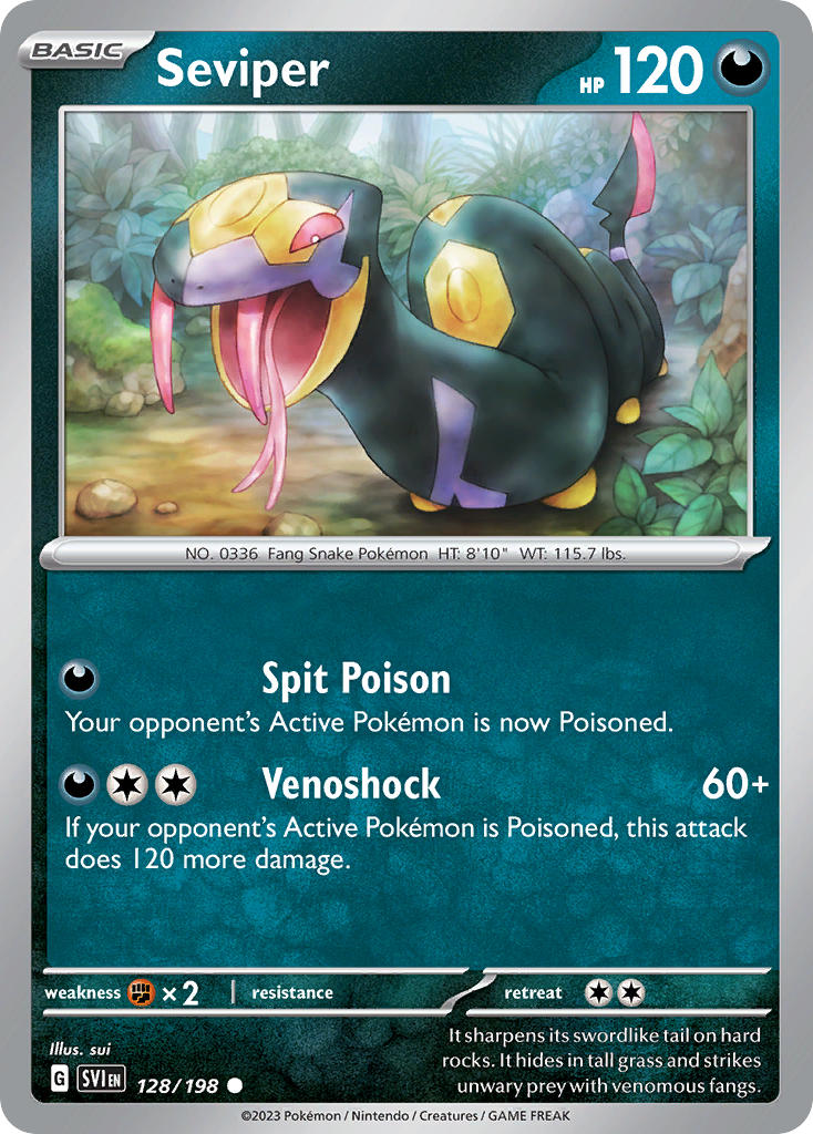 (128/198) Pokemon TCG Scarlet & Violet Single: Seviper Common