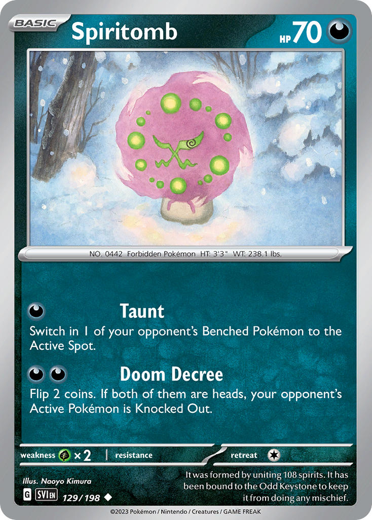 (129/198) Pokemon TCG Scarlet & Violet Single: Spiritomb Reverse Holo Uncommon