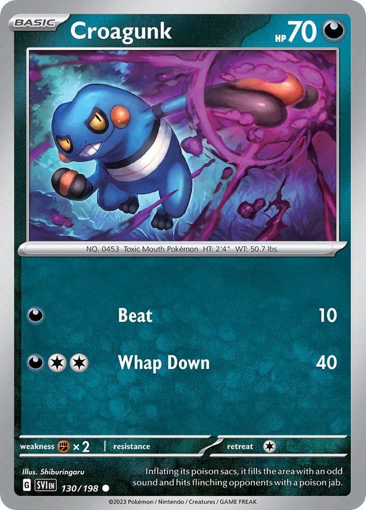 (130/198) Pokemon TCG Scarlet & Violet Single: Croagunk Common