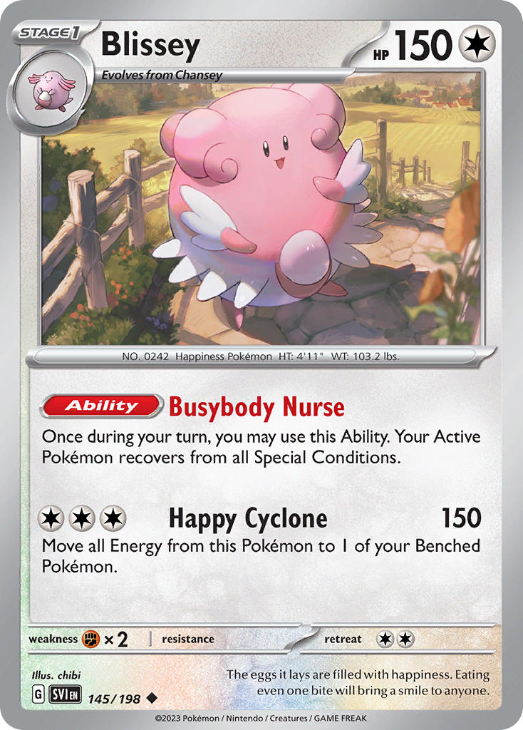 (145/198) Pokemon TCG Scarlet & Violet Single: Blissey Uncommon