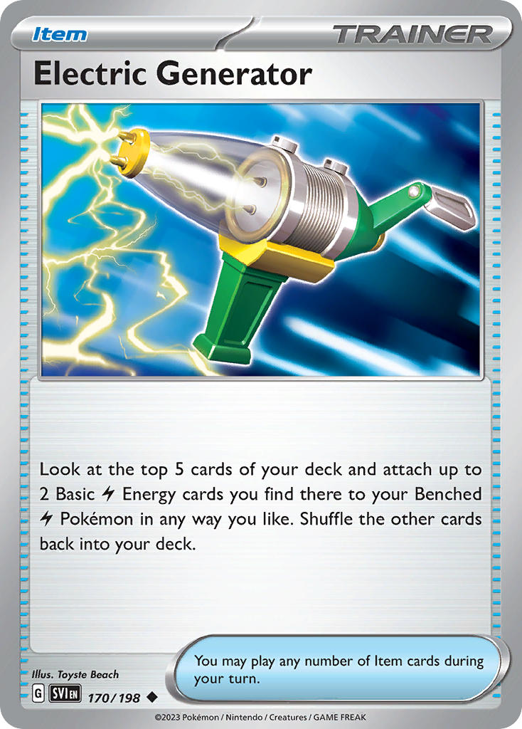 (170/198) Pokemon TCG Scarlet & Violet Single: Electric Generator Reverse Holo Uncommon