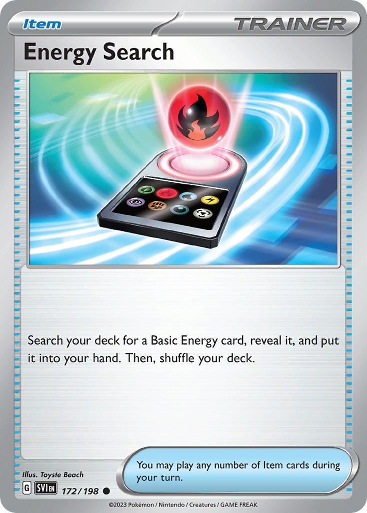 (172/198) Pokemon TCG Scarlet & Violet Single: Energy Search Reverse Holo Common