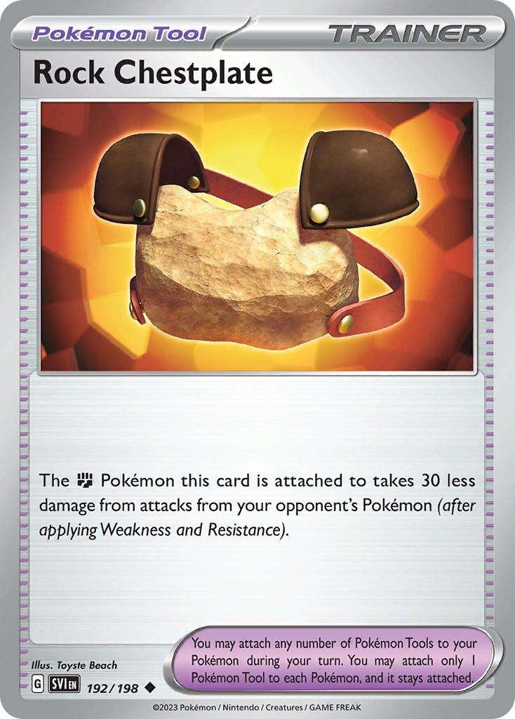 (192/198) Pokemon TCG Scarlet & Violet Single: Rock Chestplate Uncommon