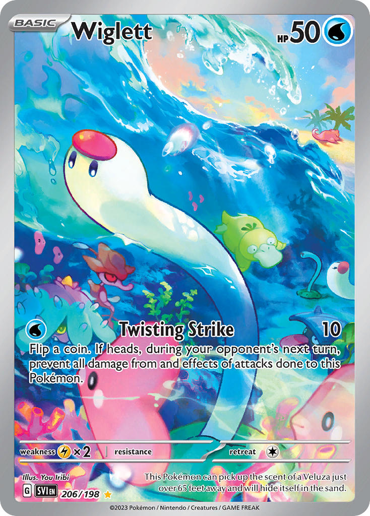(206/198) Pokemon TCG Scarlet & Violet Single: Wiglett Illustration Rare