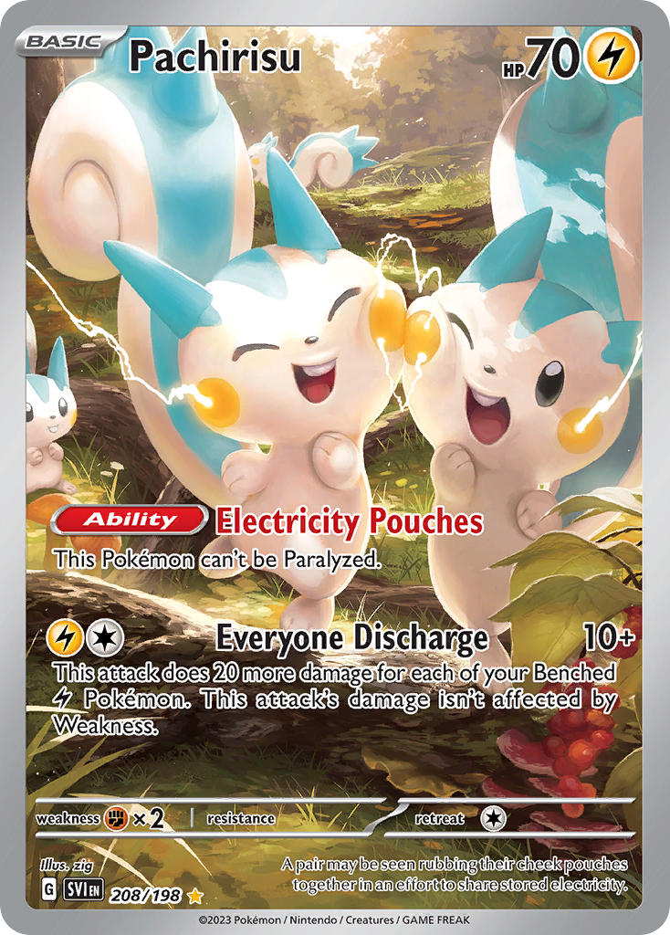 (208/198) Pokemon TCG Scarlet & Violet Single: Pachirisu Illustration Rare