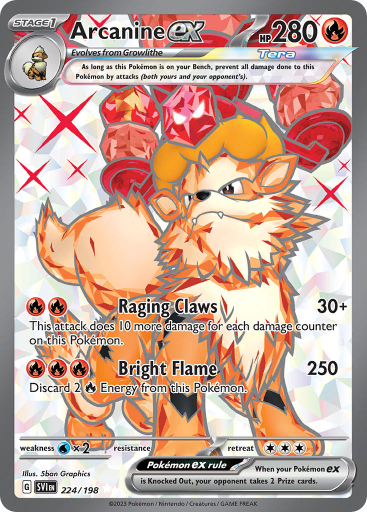 (224/198) Pokemon TCG Scarlet & Violet Single: Arcanine ex Ultra Rare