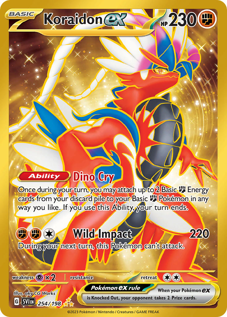 (254/198) Pokemon TCG Scarlet & Violet Single: Koraidon ex Secret Rare