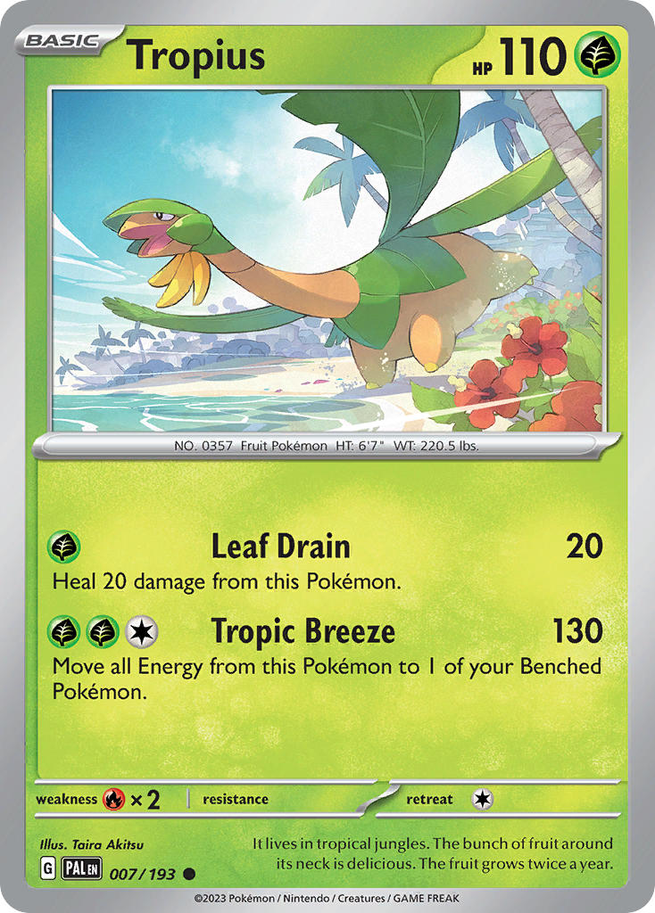 Pokemon TCG Paldea Evolved Single: Tropius Non-Holo (007/193)