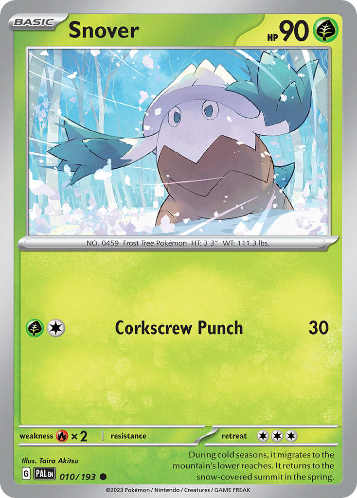 Pokemon TCG Paldea Evolved Single: Snover Reverse Holo (010/193)